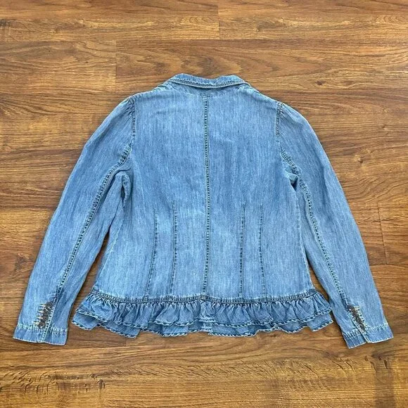 Ralph Lauren jeans chambray denim linen Jacket 16 - Picture 3 of 6